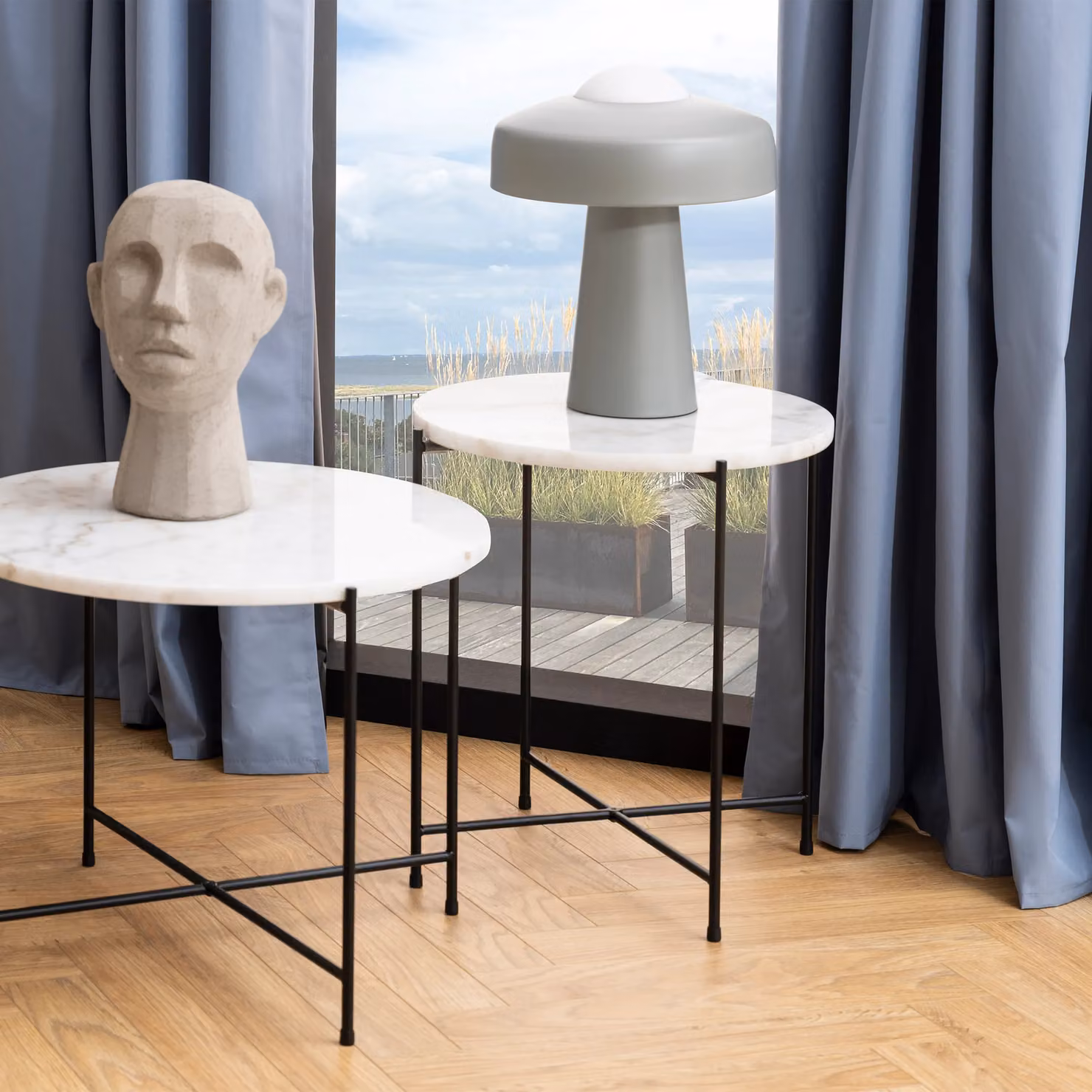 Furniture To Go Avila Side Table with White Marble Top, W/D: 42 x 45 cm – 4
