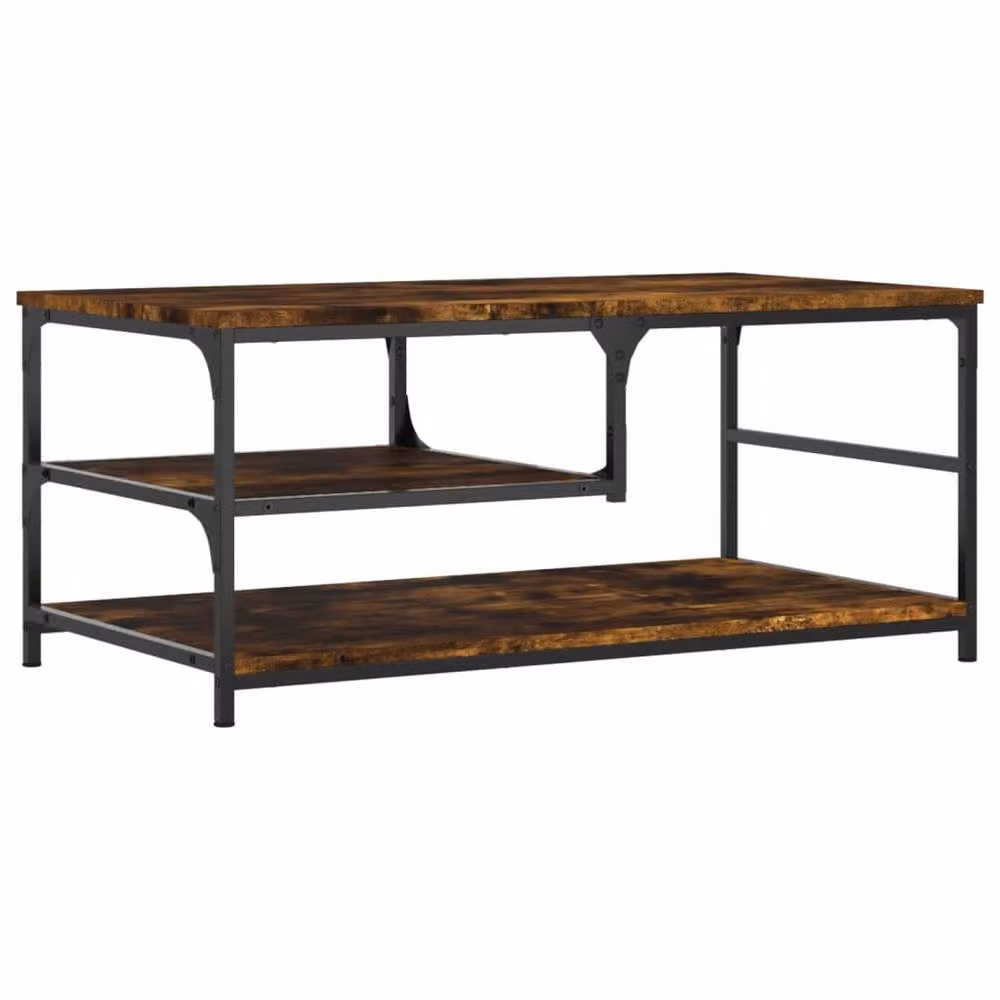 Berkfield Home Decorative Coffee Table in Smoked Oak Brown, W/D/H: 90 x 49 x 40 cm – 3