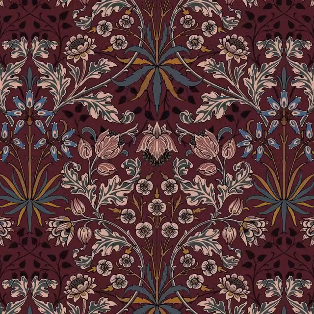 House of Hackney Hyacinth Botanical Floral Art Nouveau Wallpaper in Purple
