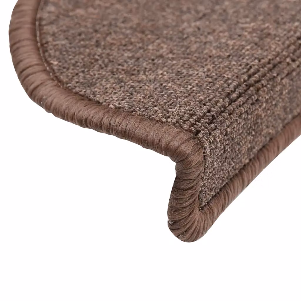 Berkfield Home Self-Adhesive Stair Mats, 10 Pack, Coffee Brown, W: 56 cm, D: 30 cm, H: 3 cm – 4