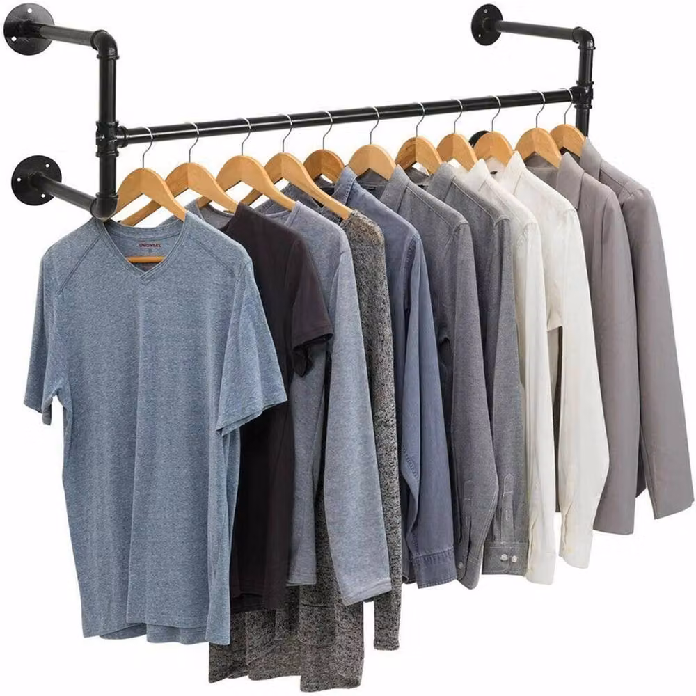 KORVIXA Industrial Metal Clothes Rail in Matt Black – 4
