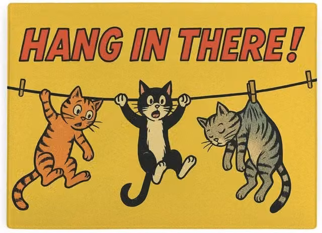 Purely Home Retro Cats Rectangular Smooth Glass Kitchen Chopping Board and Worktop Saver in Yellow