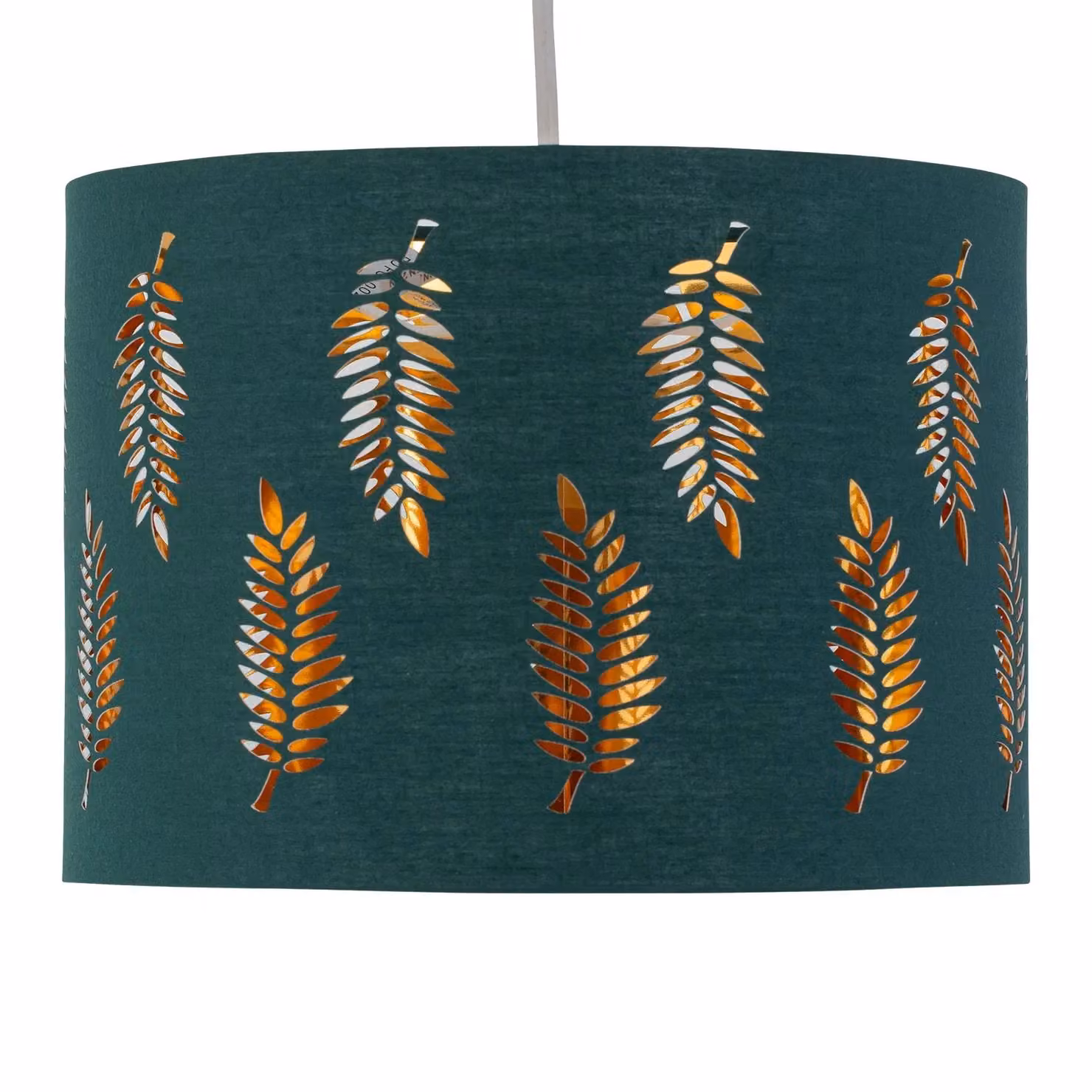 First Choice Lighting Fern Dark Green Cut Out Round Fabric Pendant Lightshade, Diameter: 30 cm – 2
