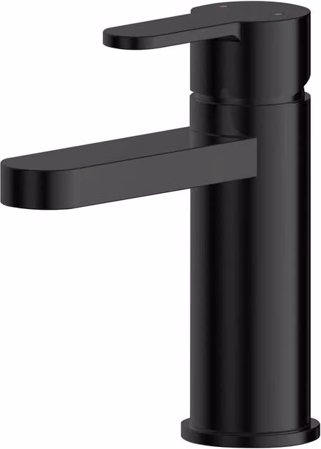Balterley Pride Round Mono Basin Mixer Tap with Push Button Waste, Matt Black