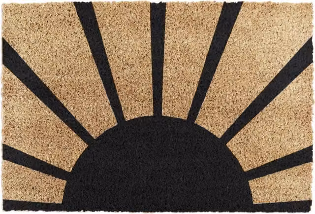 Artsy Mats Sun Doormat in Brown and Multicolour with Non-Slip Coir and Natural Rubber Base