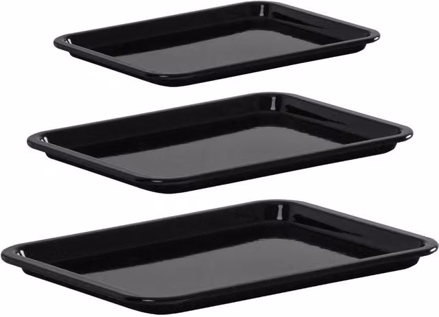 Baker & Salt Country Enamel Rectangular Baking Sheet, Black, 37 cm – 1