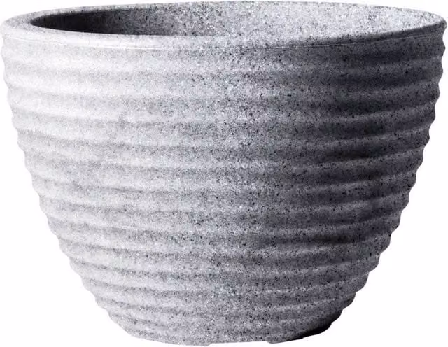 Stewart Low Honey Pot Planter in Alpine Grey Plastic – 1