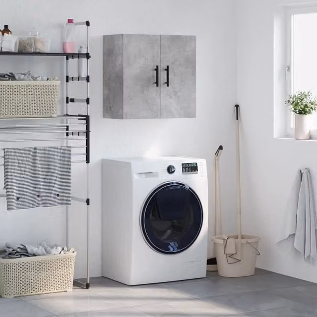 Berkfield Home Wall Cabinet in Concrete Grey, W/D/H: 60 x 31 x 60 cm – 1