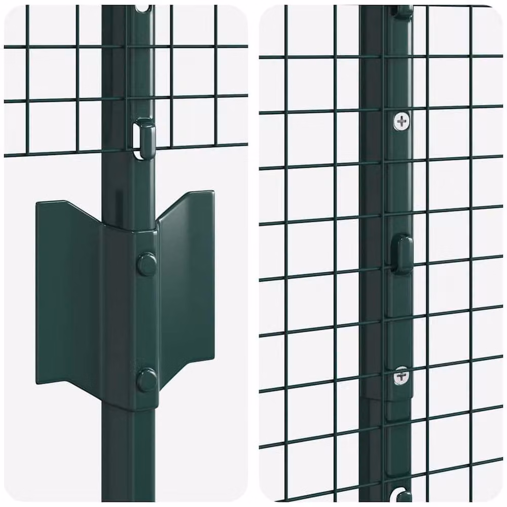 Berkfield Home Green Galvanised Steel Welded Wire Fence with 22 U-Profile Posts, W: 1.2 m, L: 50 m – 4