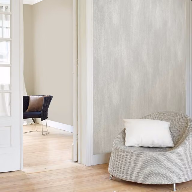 Grandeco Plain Silver Fabric Wallpaper Roll