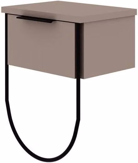 ERGOVEXA Modern Wall Mounted 1 Door Bedside Table Cabinet in Beige