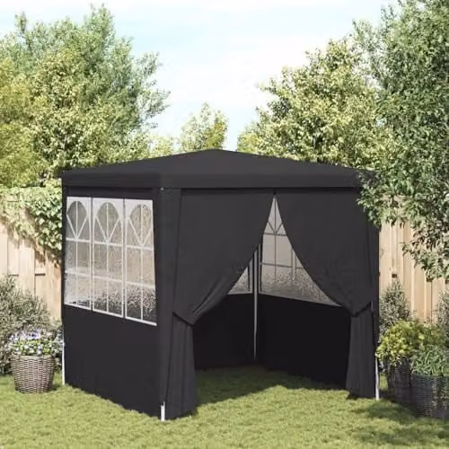 vidaXL Professional Party Tent Side Walls in Anthracite, W/H: 2.5 x 2.5 m – 2