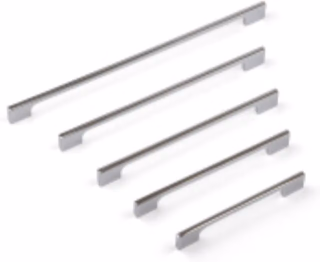 Handle & Home Slim D-Bar Cabinet Handles in Silver Chrome, Length: 21.2 cm