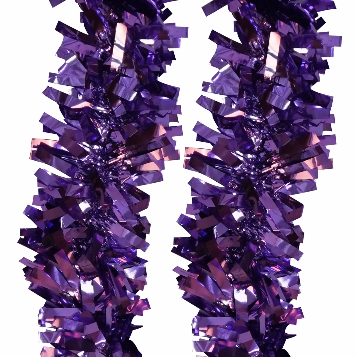 Neel Blue Shiny Metallic Chunky Tinsel Christmas Garland in Purple and Blue – 1