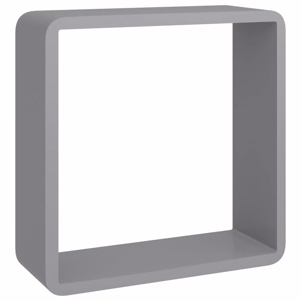 Berkfield Home Wall Mounted Cube Shelves, 3 Piece Set in Grey MDF – 5