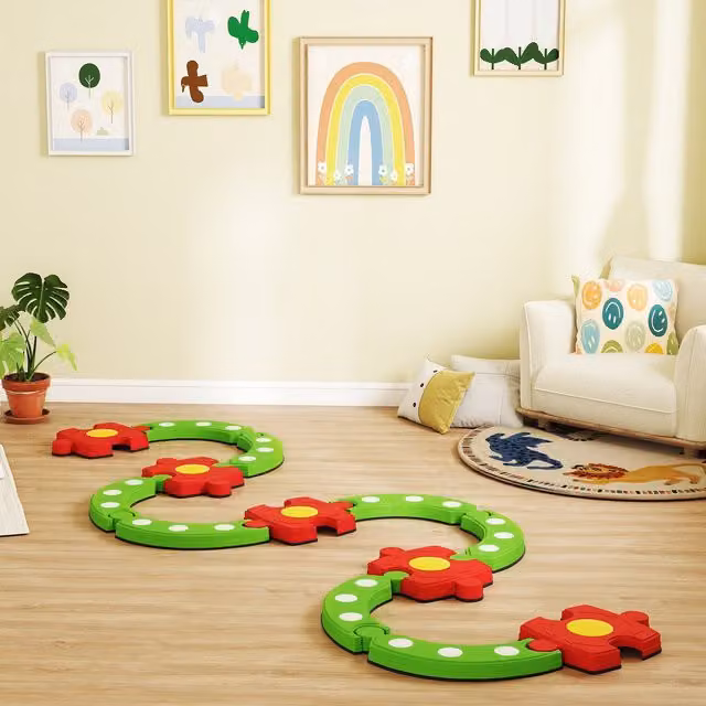 AIYAPLAY 13 Piece Kids Balance Beam Set in Green