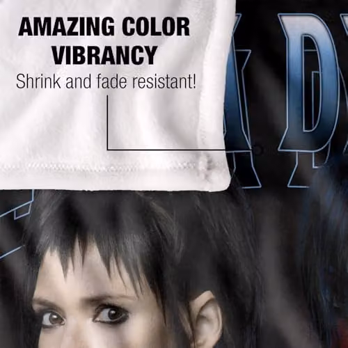 LOGOVISION Beetlejuice 2 Lydia Homage Super Soft Fleece Throw Blanket, White and Multicolour, W: 152 cm, D: 127 cm – 3