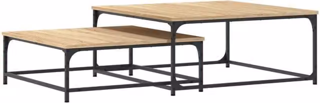 Berkfield Home Nesting Coffee Tables, 2 Piece Set in Sonoma Oak Brown Engineered Wood – 1
