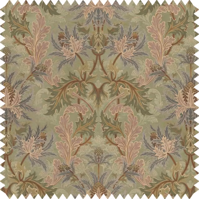 House of Hackney Aquifolia Organic Cotton Linen in Apple Green