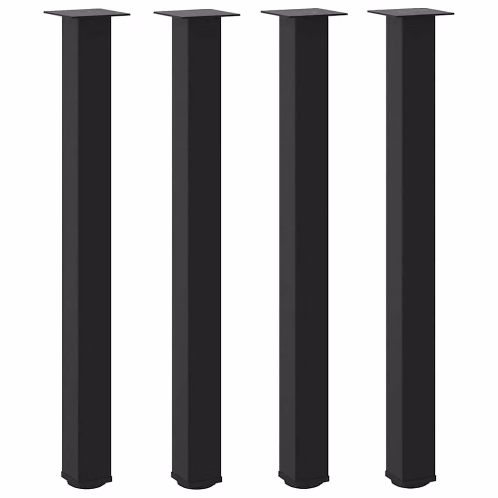 Berkfield Home Steel Coffee Table Legs, 4 Pieces, Black Matt, Height: 100 cm – 2