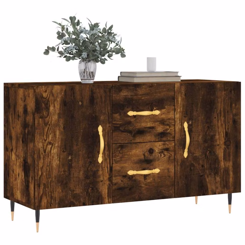 Berkfield Home Modern Smoked Oak Sideboard in Brown, W/D/H: 100 x 36 x 60 cm – 3