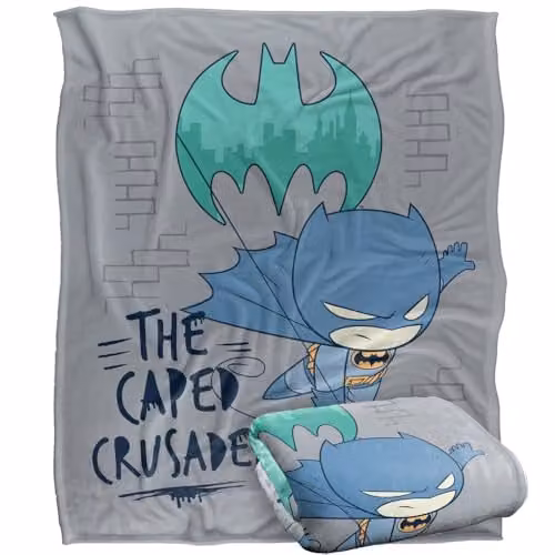 Warner Bros. DC Super Friends Batman The Caped Crusader Silky Touch Super Soft Fleece Throw Blanket, Multicolour, W: 152.4 cm x D: 127.0 cm – 1