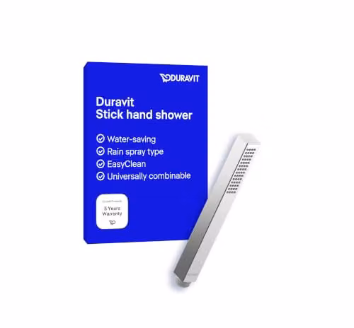 Duravit Universal Chrome Handheld Rain Shower Head with Anti-Limescale and Water-Saving Features – 1
