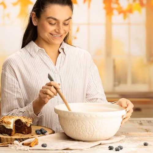 Mason Cash In The Forest Fox Stoneware Mixing Bowl, 4 Litre, Cream, Diameter: 29 cm – 4