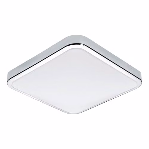 Eglo Manilva LED Bathroom Ceiling Light, Chrome and White, IP44 – 1