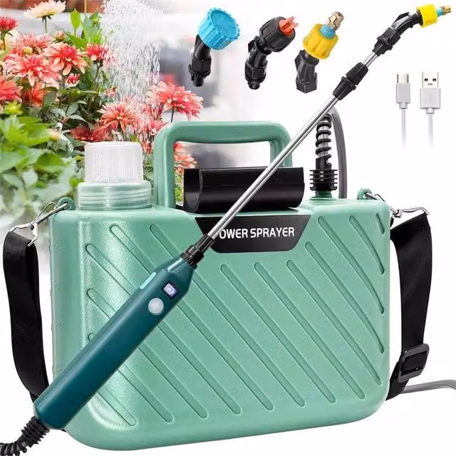 Nordara 5L Cordless Electric Knapsack Pressure Sprayer with Rechargeable Battery in Green – 1