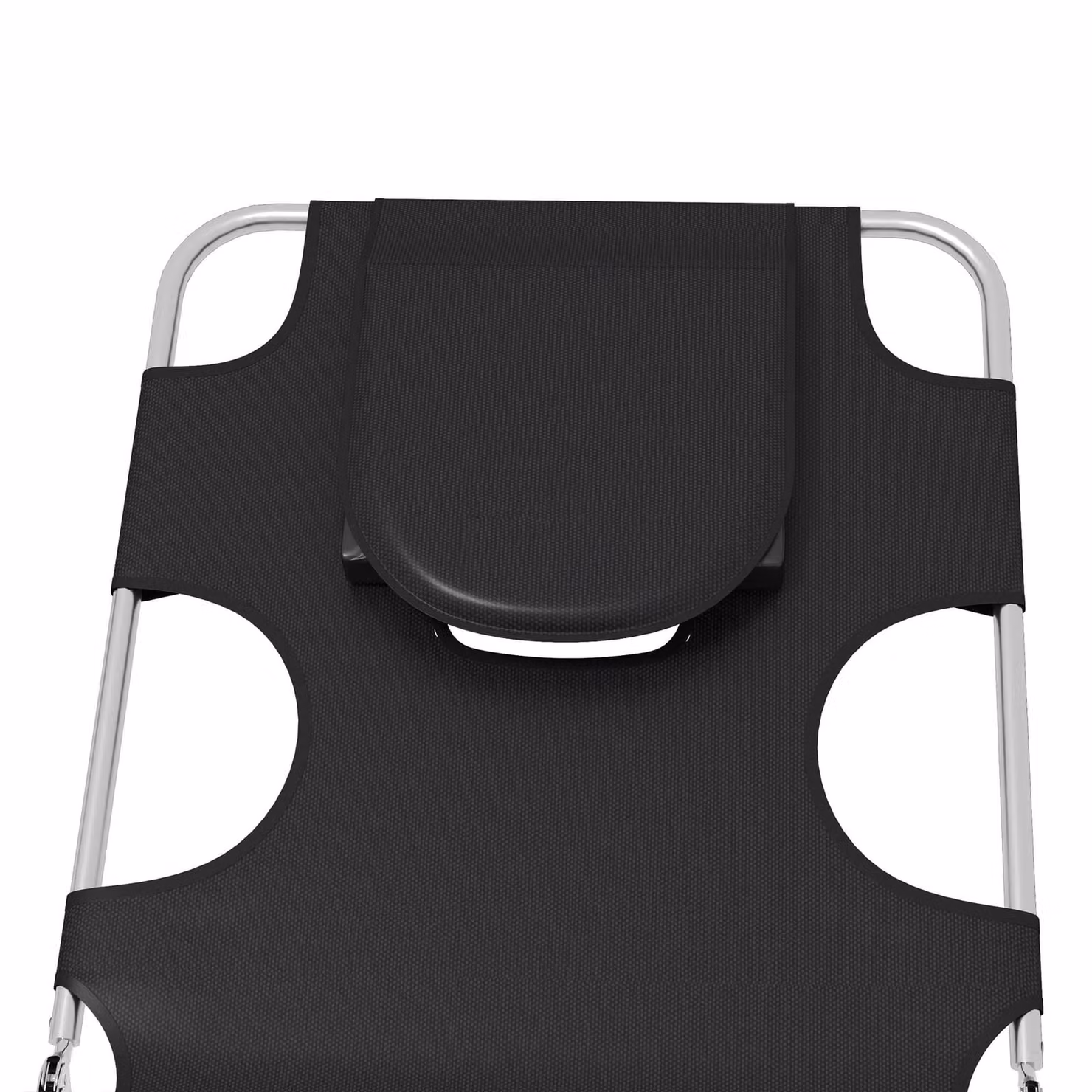 Outsunny Set of 2 Foldable Sun Loungers in Black with Textilene Fabric and Powder Coated Steel Frame – 9