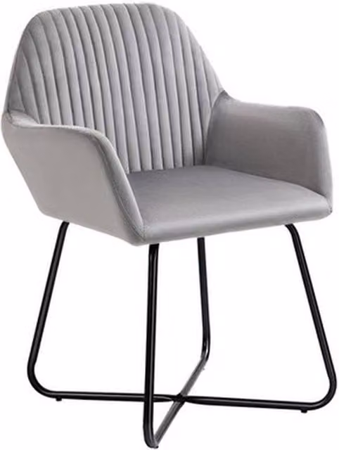 NESTLUNE Modern Accent Chair with Velvet Upholstery in Grey – 1