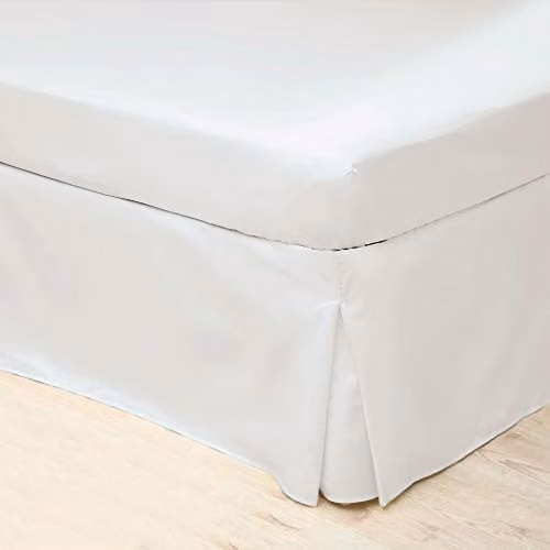 Belledorm Easycare 200 Thread Count Polycotton Percale Box Pleat Platform Valance, White, Super King
