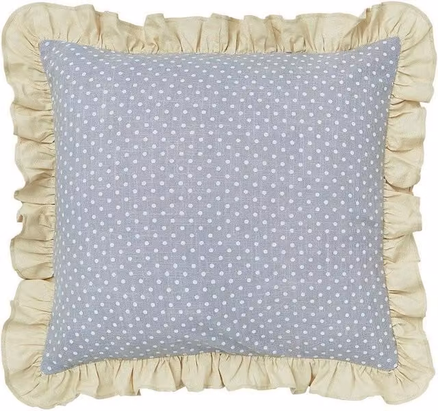 Helena Springfield Ness Cotton Cushion in Purple and Grey, W/D/H: 45 x 45 x 45 cm