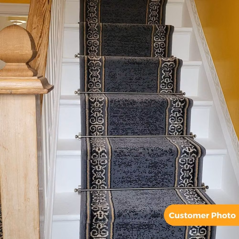 runrug Tribal Stair Runner Carpet in Grey, W: 80 cm x L: 540 cm – 5