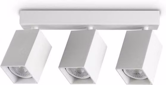 Netlighting Dynamite Square Ceiling Spotlight Bar in White with 3x GU10 Adjustable Lamps