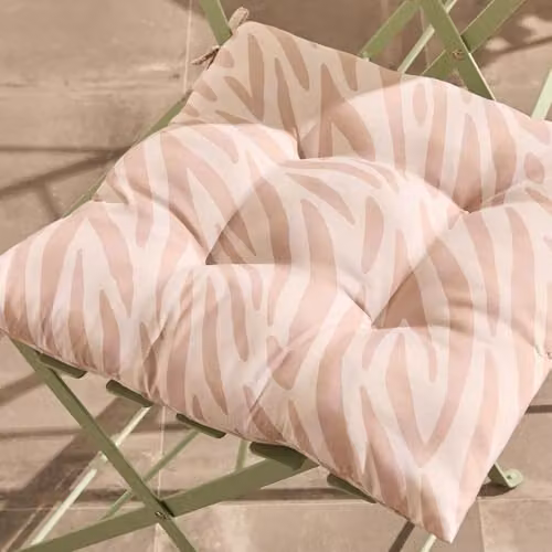 OHS 2 Pack Zebra Print Outdoor Garden Chair Cushions in Multicolour, W/D/H: 40 x 40 x 40 cm – 4