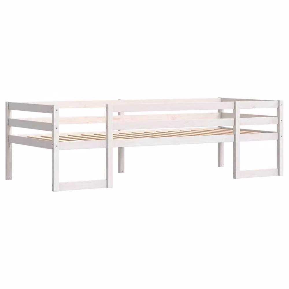 Berkfield Home Kids Bed Frame in White Solid Pine Wood, W/D/H: 90 x 200 cm – 2