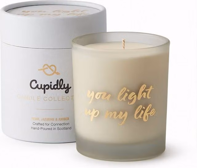 Cupidly You Light Up My Life Anniversary Wedding Soy Wax Candle in White, 200g – 1