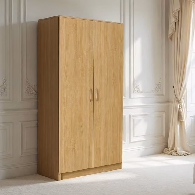 KDMD Venice 2 Door Oak Wardrobe in Brown, W: 80 cm, D: 50 cm, H: 80 cm – 1