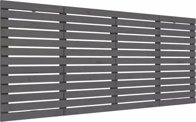 Berkfield Home Grey Rustic Solid Pine Wall Mounted Headboard W: 166 cm, D: 3 cm, H: 91.5 cm