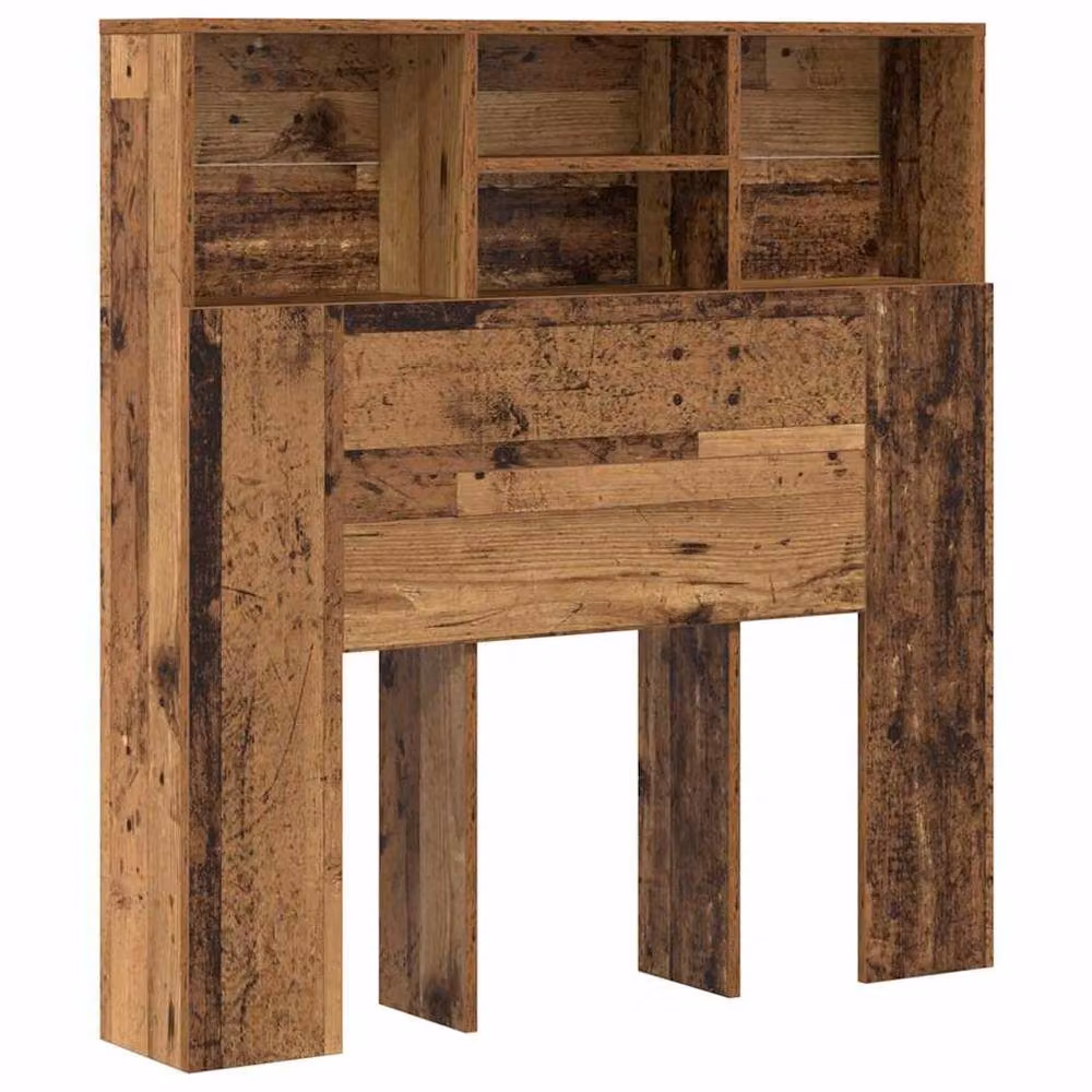 Berkfield Home Headboard Cabinet in Brown Old Wood, W/D/H: 100 x 19 x 103.5 cm – 3