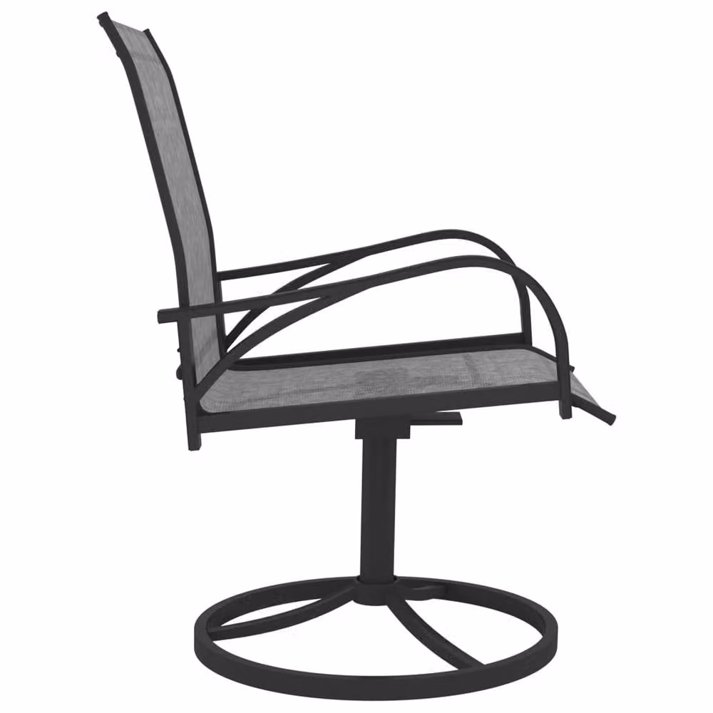 Berkfield Home Garden Swivel Chairs, Set of 2, Grey Textilene and Powder Coated Steel – 3