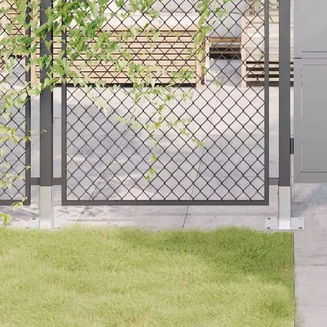 Berkfield Home Galvanised Steel Square Post Bases, Silver, 4 Pack, 46 x 46 mm