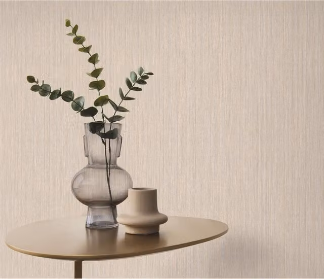 Erismann Quiet Motion Plain Minimalist Washable Wallpaper in Beige