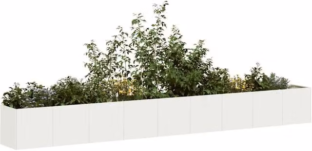 Berkfield Home White Steel Planter W: 360 cm, D: 40 cm, H: 40 cm – 1