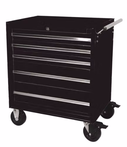 Hilka PMT110 Professional 5 Drawer Rollaway Cabinet in Black