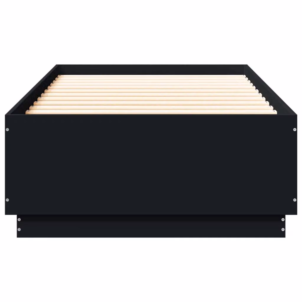 Berkfield Home Modern Black Bed Frame with LED Under-Bed Lighting and USB Charging Port, W/D/H: 90 x 200 cm – 3