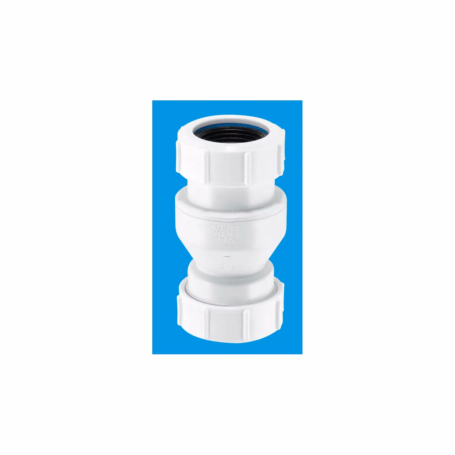 McAlpine In Line Vertical Non Return Check Valve in White Matt with Inlet and Outlet Connection – 2