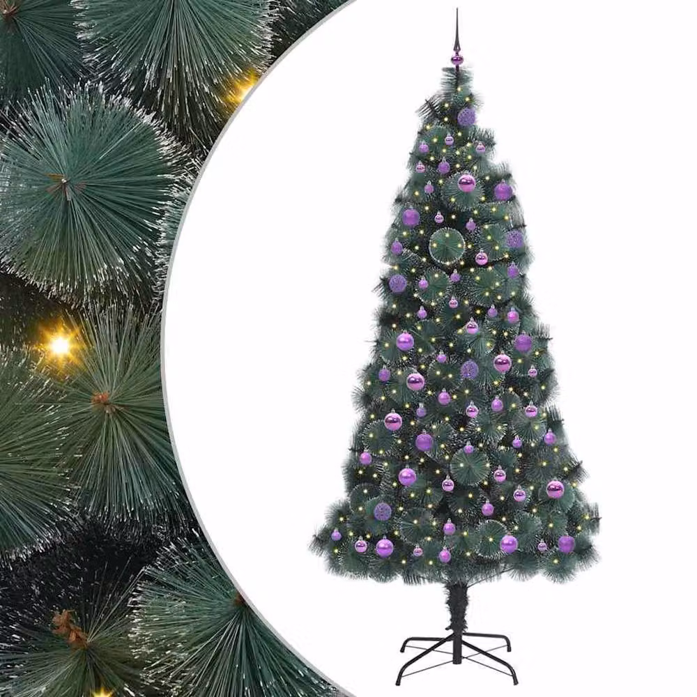 Berkfield Home Elegant Artificial Pre-lit Christmas Tree with Ball Set, Green, Height: 240 cm – 3